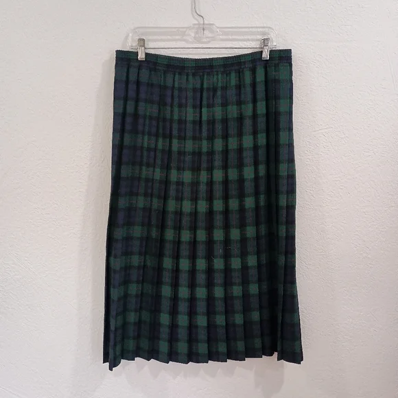 Vintage Jantzen Classics Plaid Pleated MIdi Skirt - Picture 1 of 7